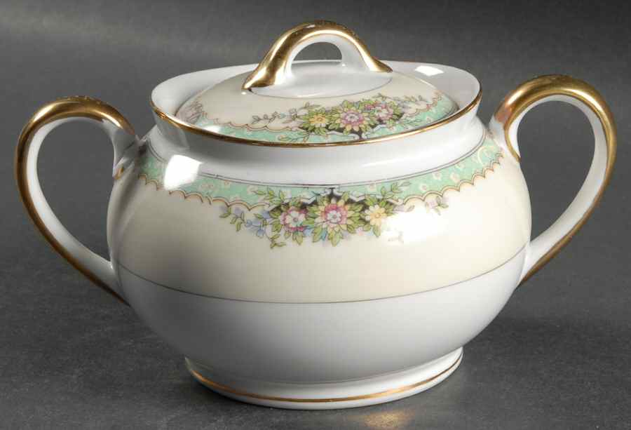 Fairmont (Gold Trim) Sugar Bowl & Lid by Noritake-1