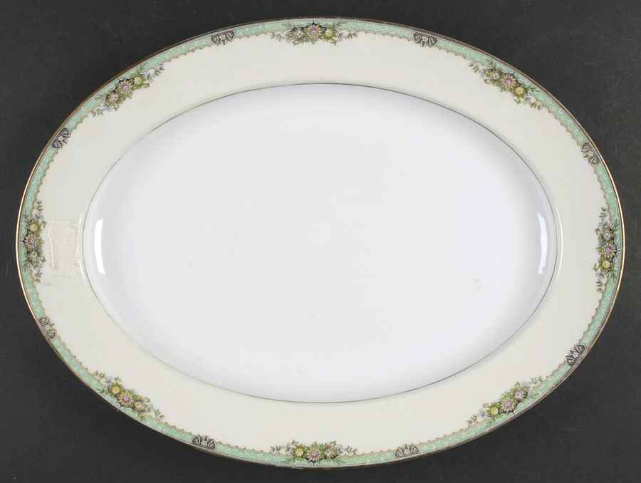 Fairmont (Gold Trim) 16" Oval Serving Platter by Noritake-1