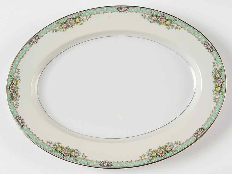 Fairmont (Gold Trim) 11" Oval Serving Platter by Noritake-1