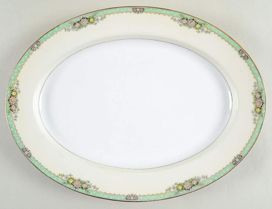 Fairmont (Gold Trim) 14" Oval Serving Platter by Noritake-1