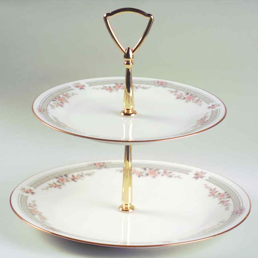 Fairview 2 Tiered Serving Tray (Dinner & Salad Plate) by Noritake-1