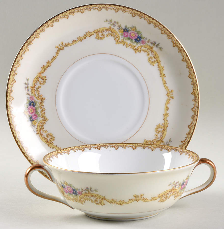 Farland Flat Cream Soup Bowl & Saucer Set by Noritake-1