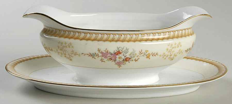 Farney Gravy Boat with Attached Underplate by Noritake-1