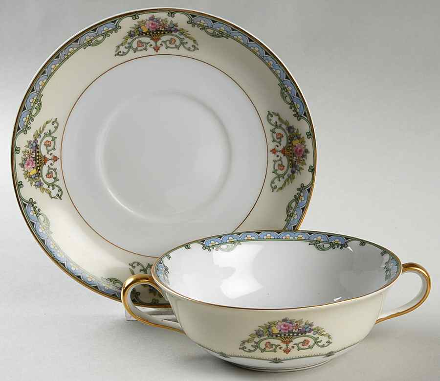 Favorita Flat Cream Soup Bowl & Saucer Set by Noritake-1