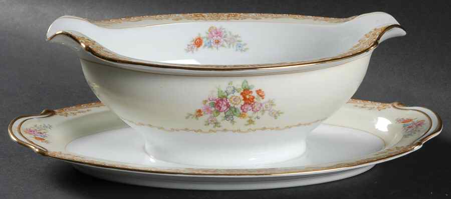 Faversham Gravy Boat with Attached Underplate by Noritake-1
