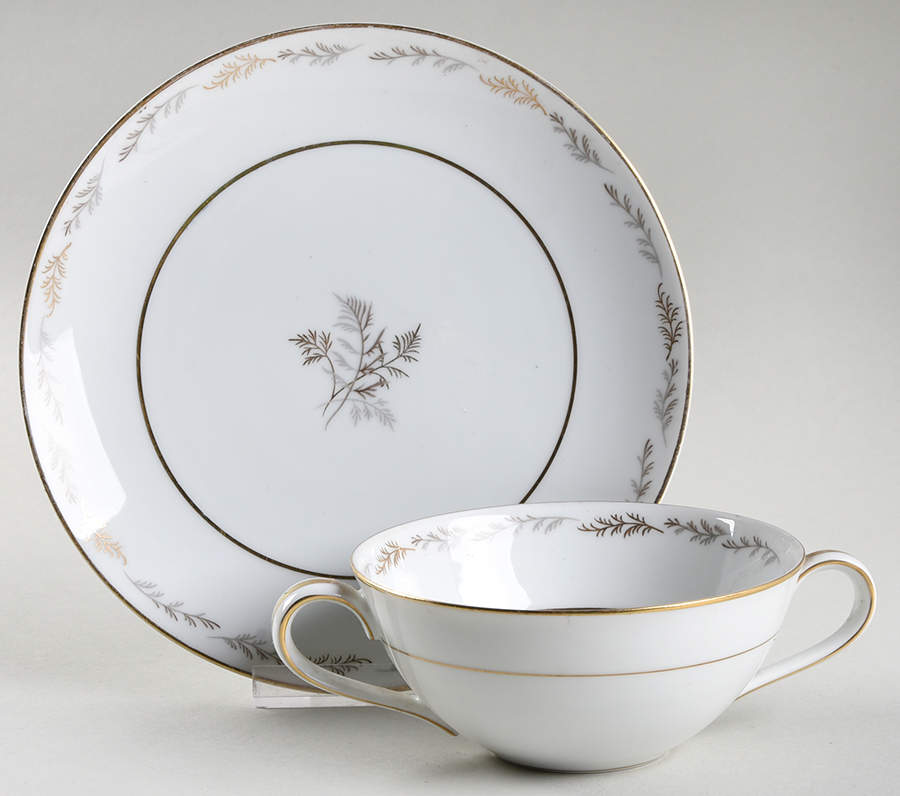 Ferncliff Flat Cream Soup Bowl & Saucer Set by Noritake-1