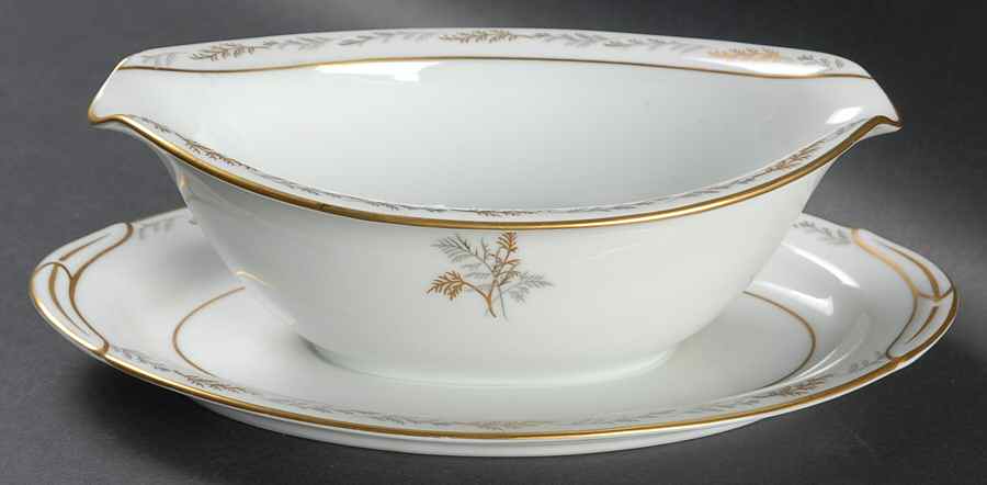 Ferncliff Gravy Boat with Attached Underplate by Noritake-1