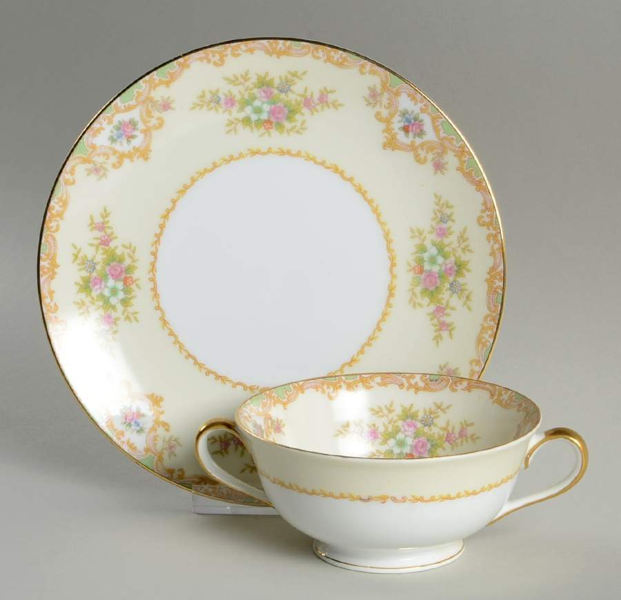 Fernand Footed Cream Soup Bowl & Saucer Set by Noritake-1