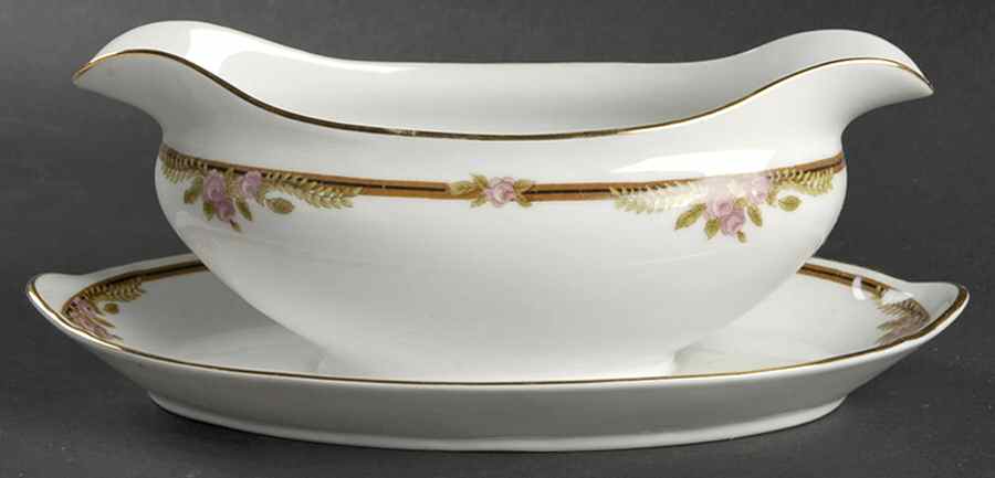 Ferncroft Gravy Boat with Attached Underplate by Noritake-1