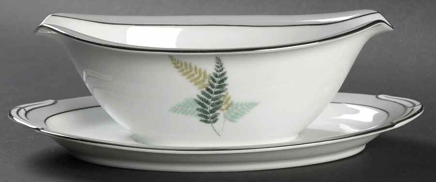 Fernwood Gravy Boat with Attached Underplate by Noritake-1