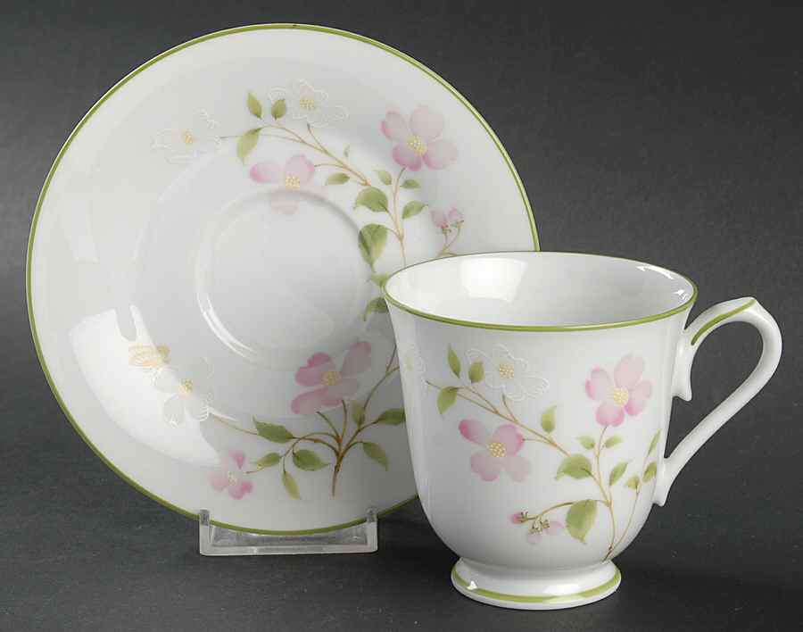 First Blush Footed Cup & Saucer Set by Noritake-1