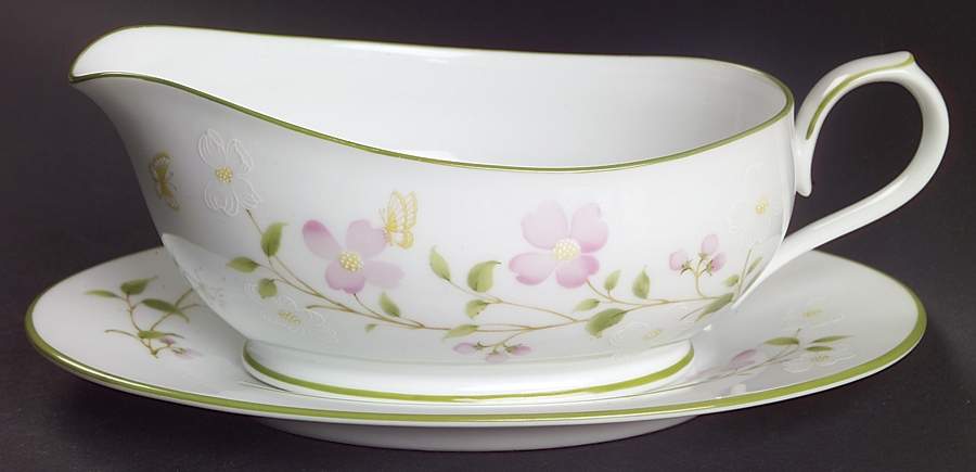 First Blush Gravy Boat & Underplate (Relish/Butter) by Noritake-1