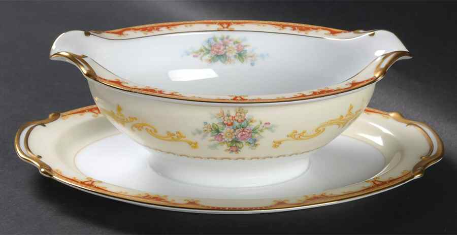 Fiesta Gravy Boat with Attached Underplate by Noritake-1
