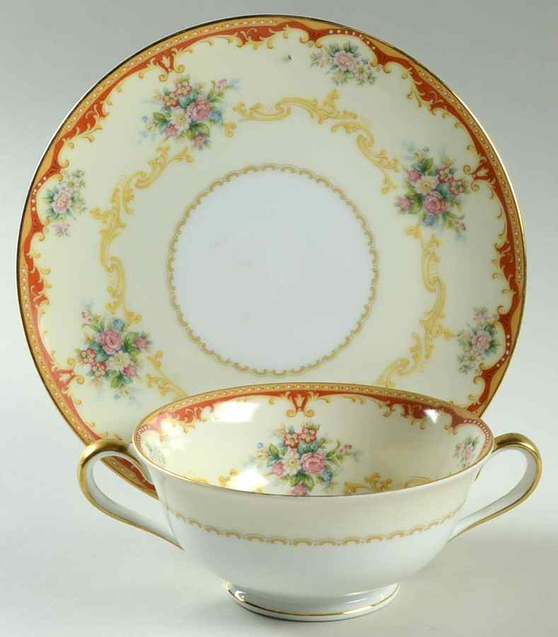 Fiesta Footed Cream Soup Bowl & Saucer Set by Noritake-1
