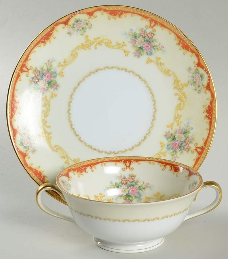 Fiesta Footed Cream Soup Bowl & Saucer Set by Noritake-1