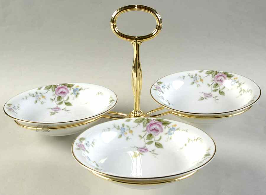 Firenze 7" x 12" 3-Part Relish & Metal Stand (FR) HC by Noritake-1