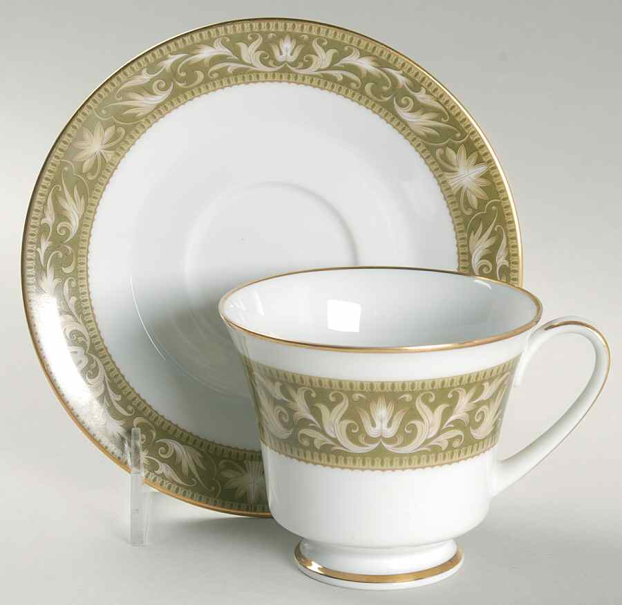 Flanders Footed Cup & Saucer Set by Noritake-1