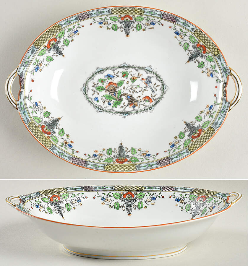 Florian Bassett 9" Oval Vegetable Bowl by Noritake-1