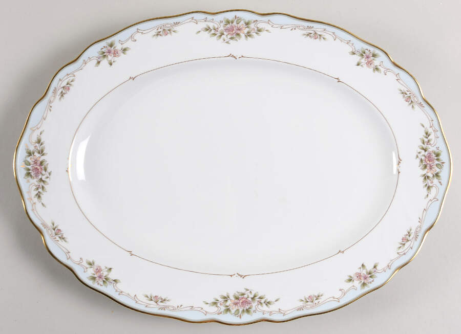 Floral Embrace 16" Oval Serving Platter by Noritake-1