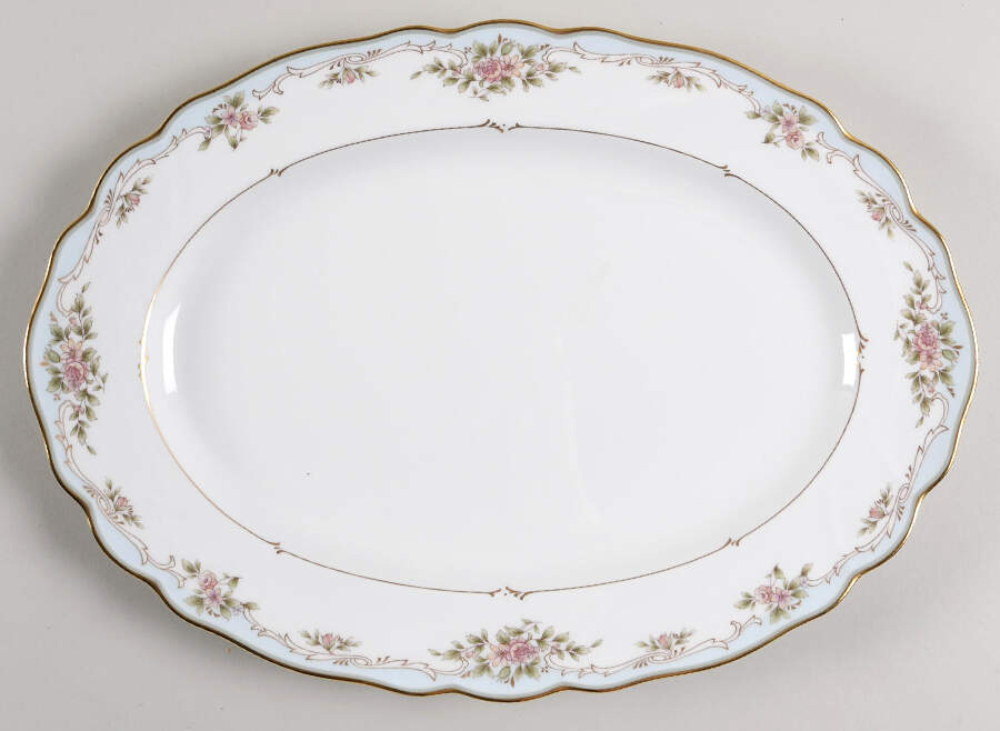 Floral Embrace 14" Oval Serving Platter by Noritake-1
