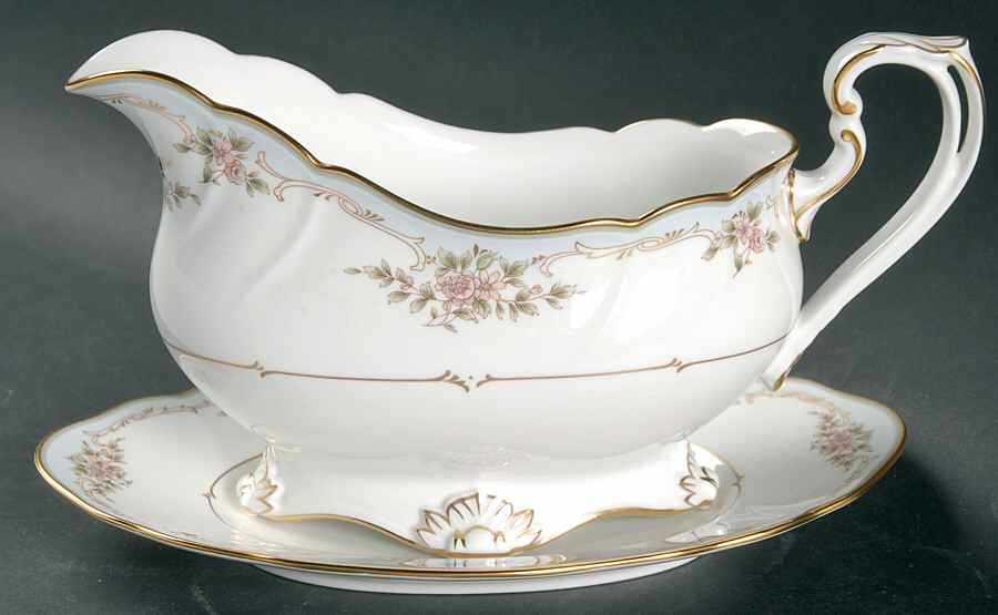 Floral Embrace Gravy Boat & Underplate by Noritake-1
