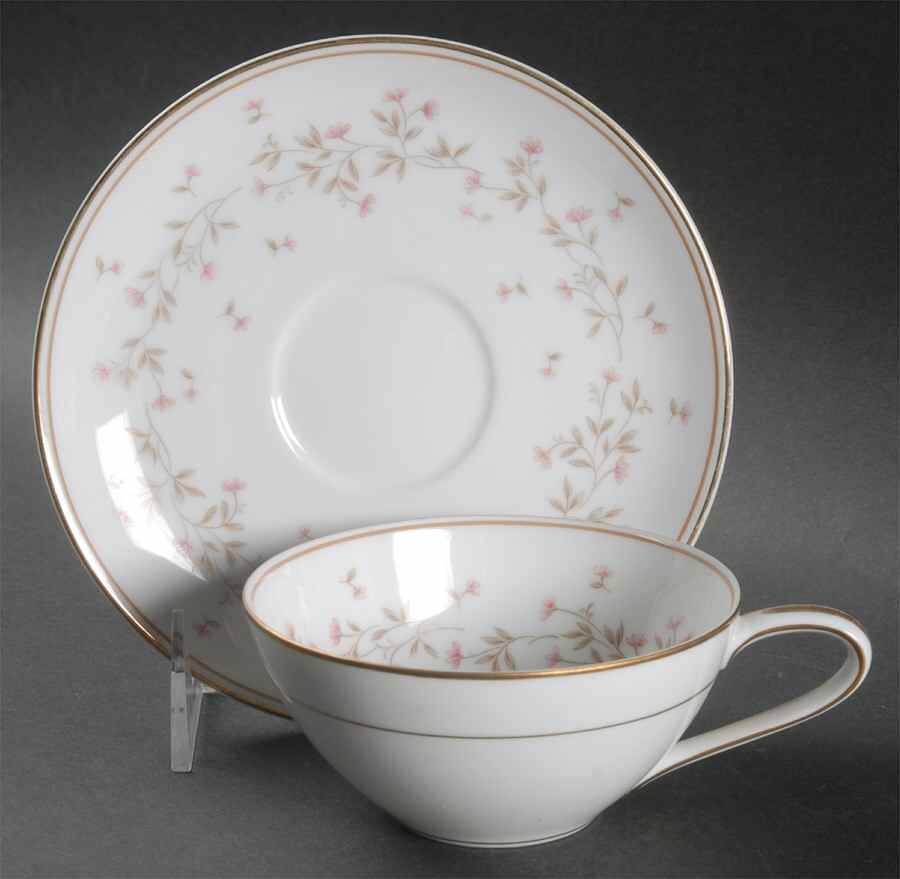 Fleurette Flat Cup & Saucer Set by Noritake-1
