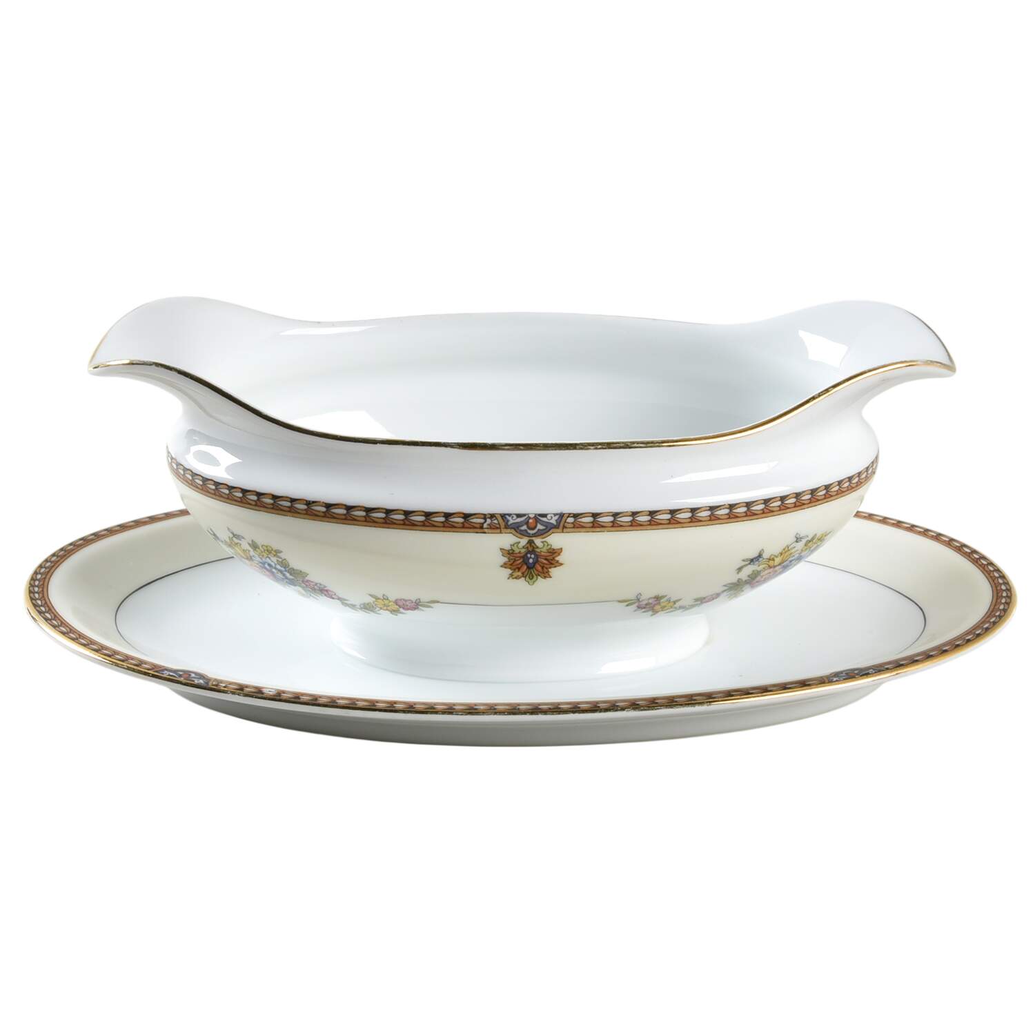 Fleurette Gravy Boat with Attached Underplate by Noritake-1