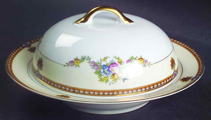 Fleurette Round Covered Butter by Noritake-1