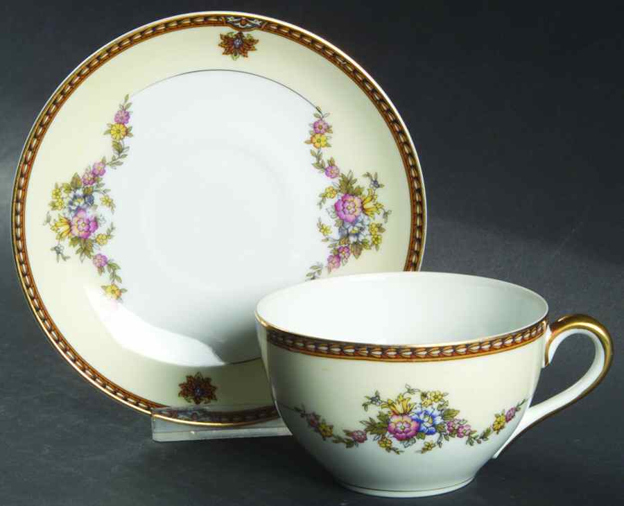Fleurette Flat Cup & Saucer Set by Noritake-1