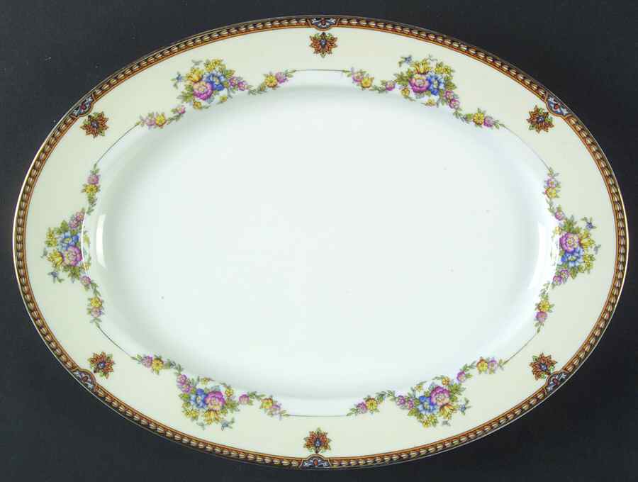 Fleurette 11" Oval Serving Platter by Noritake-1
