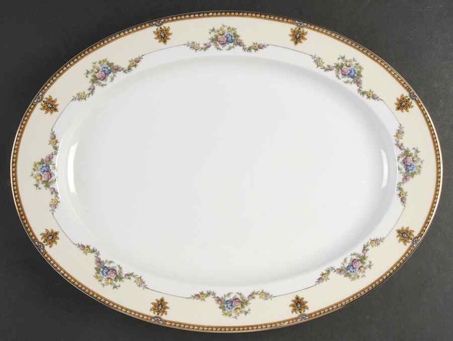 Fleurette 16" Oval Serving Platter by Noritake-1
