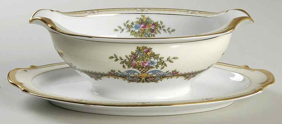 Fleury Gravy Boat with Attached Underplate by Noritake-1