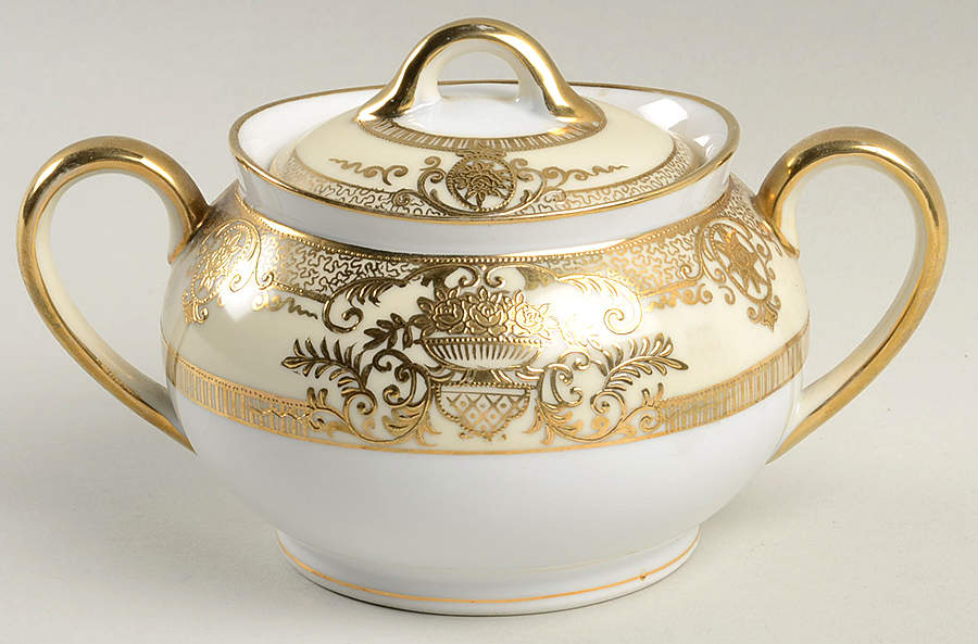 Fleurgold Sugar Bowl & Lid by Noritake-1