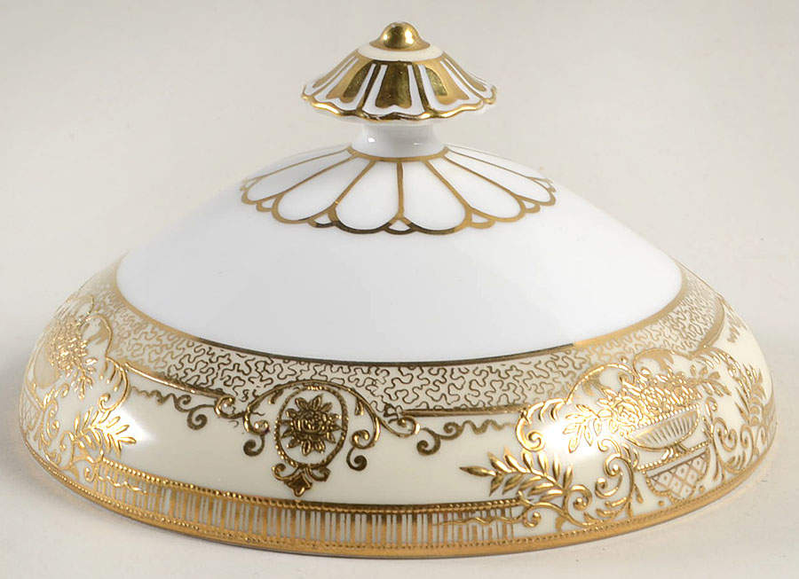 Fleurgold Lid for Round Butter by Noritake-1