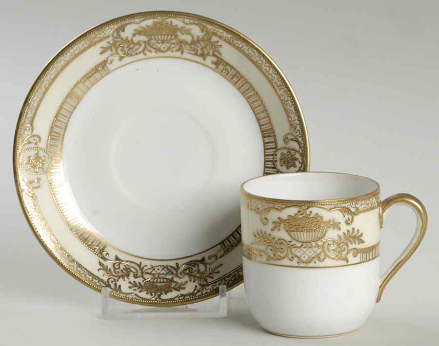 Fleurgold Flat Demitasse Cup & Saucer Set by Noritake-1