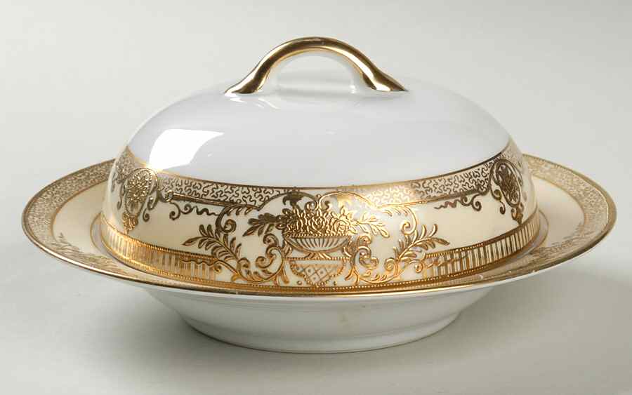 Fleurgold Round Covered Butter by Noritake-1