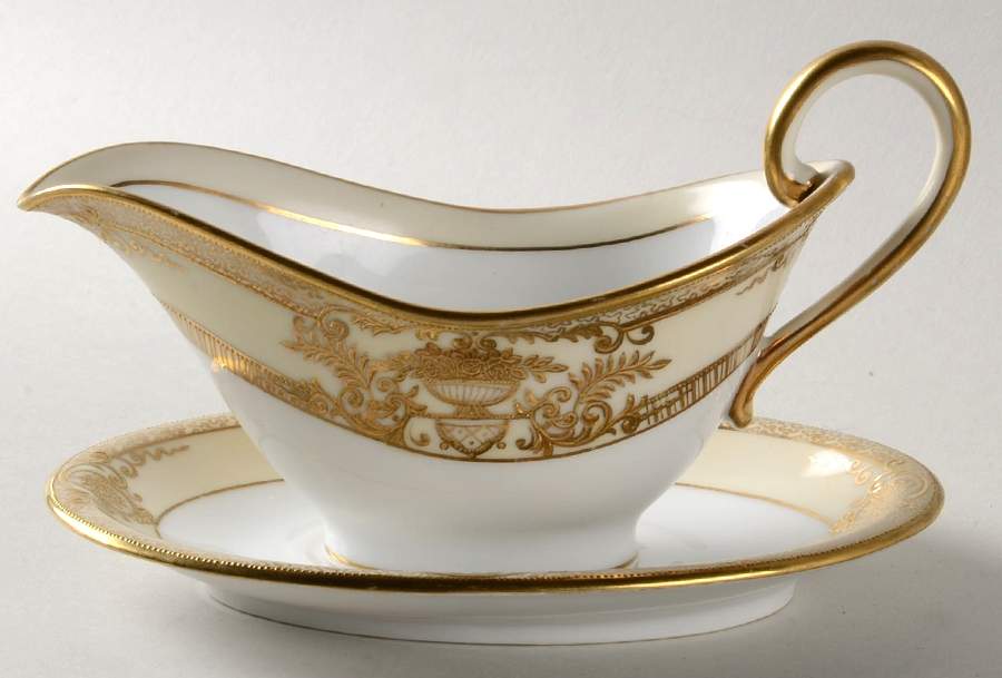 Fleurgold Individual Gravy Boat & Plate by Noritake-1