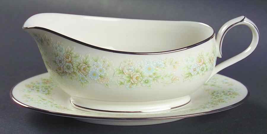Flower Maid Gravy Boat & Underplate/Relish by Noritake-1