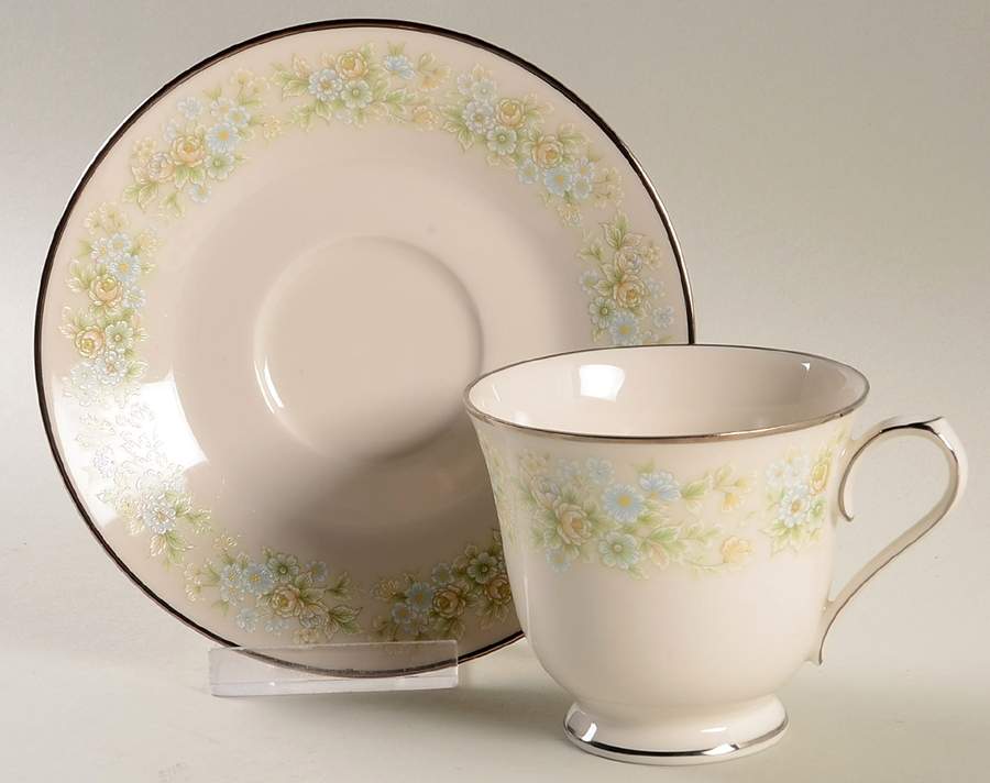 Flower Maid Footed Cup & Saucer Set by Noritake-1