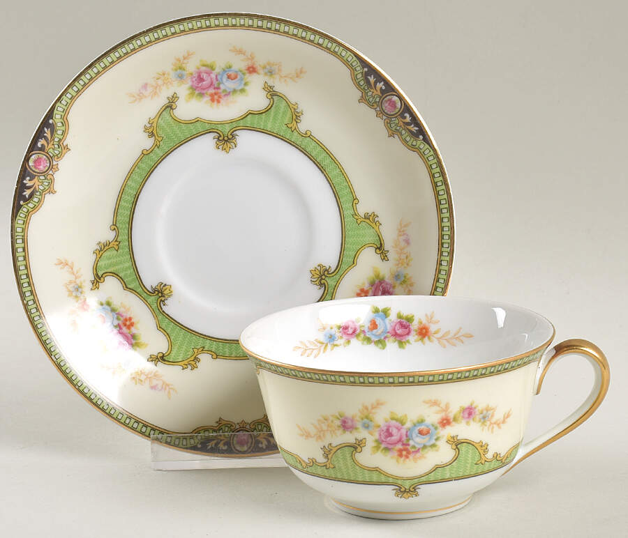 Floreal Flat Cup & Saucer Set by Noritake-1