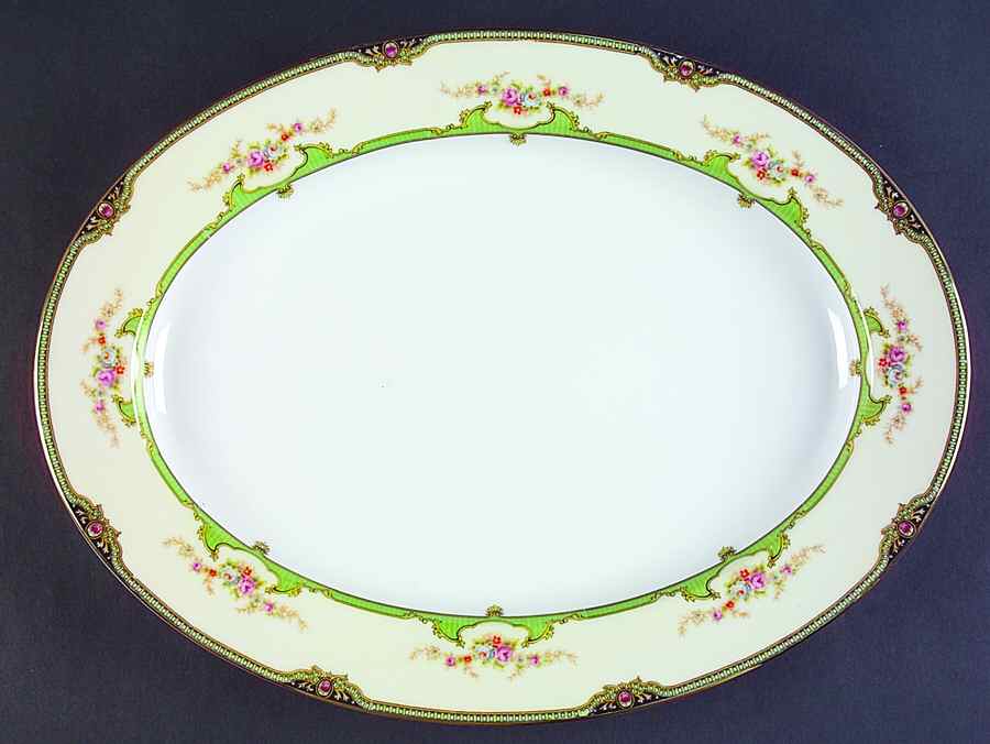 Floreal 16" Oval Serving Platter by Noritake-1