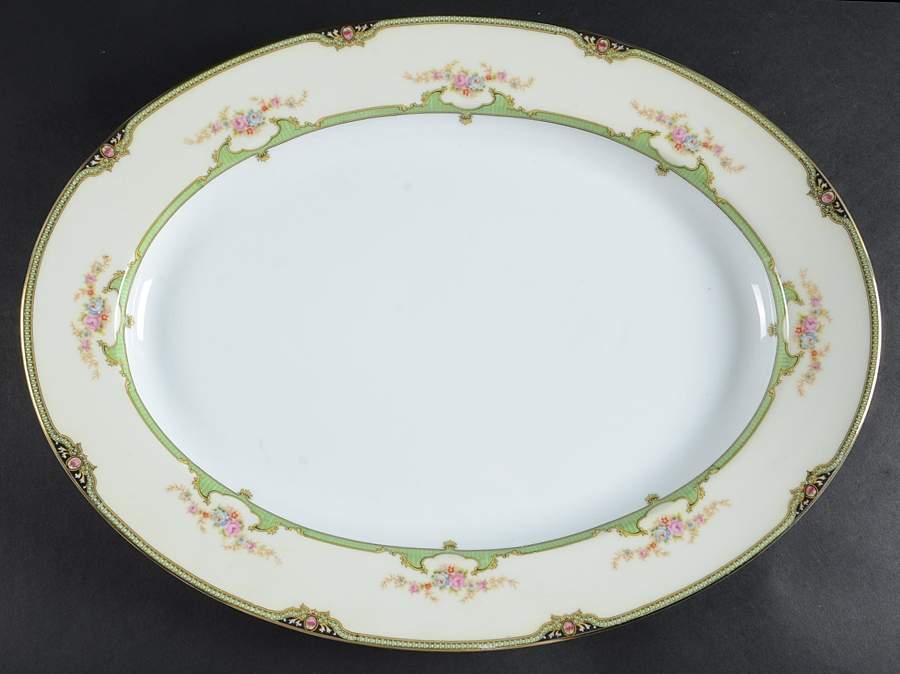 Floreal 17" Oval Serving Platter by Noritake-1