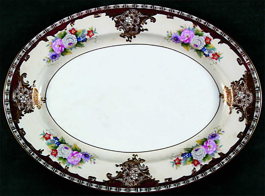 Floragold 11" Oval Serving Platter by Noritake-1