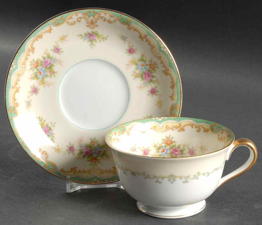 Floralia Footed Cup & Saucer Set by Noritake-1