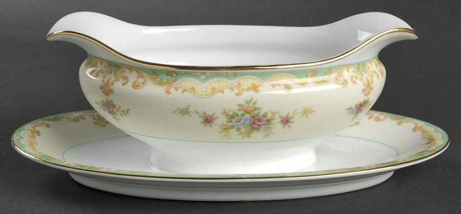 Floralia Gravy Boat with Attached Underplate by Noritake-1