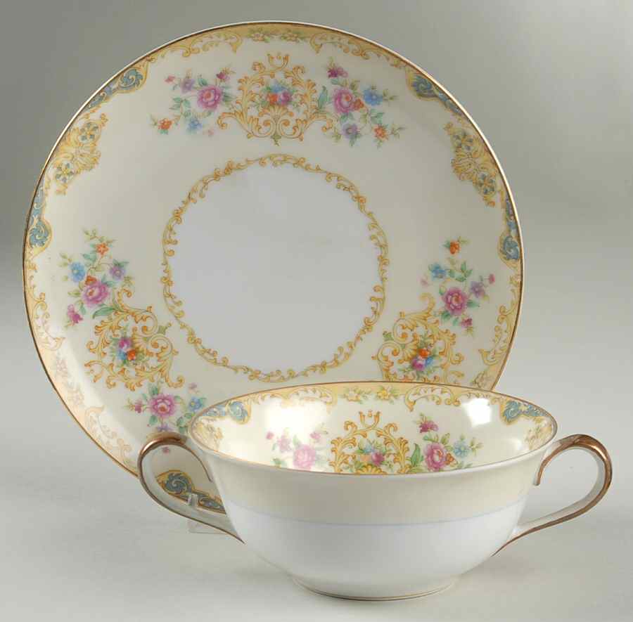 Floramay Flat Cream Soup Bowl & Saucer Set by Noritake-1