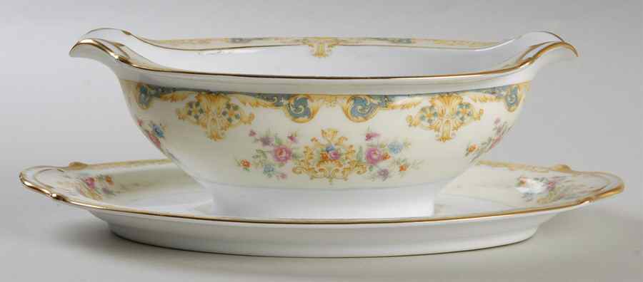 Floramay Gravy Boat with Attached Underplate by Noritake-1