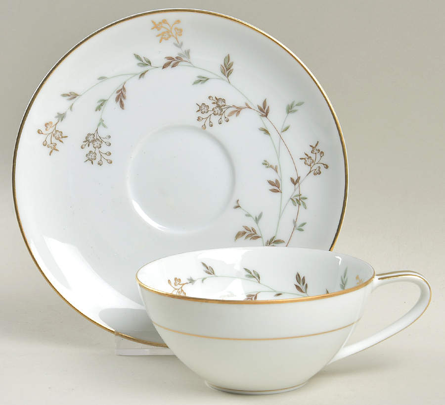 Florence (Coupe) Flat Cup & Saucer Set by Noritake-1