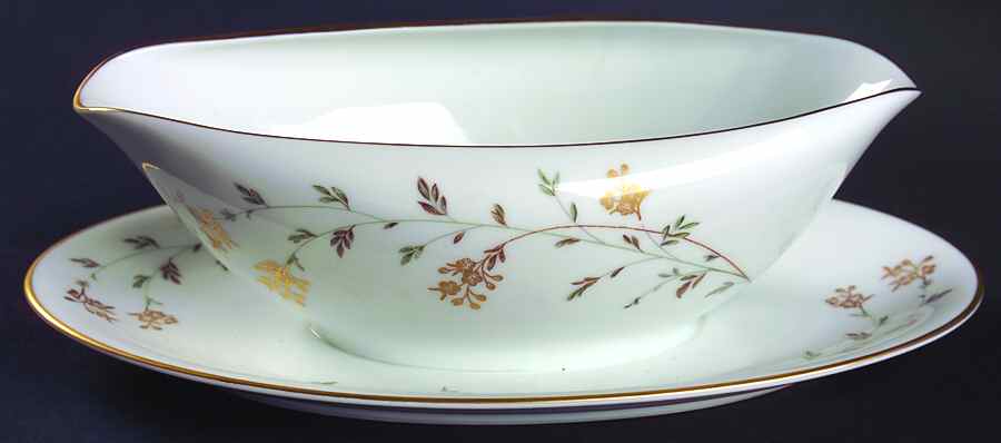 Florence (Coupe) Gravy Boat with Attached Underplate by Noritake-1