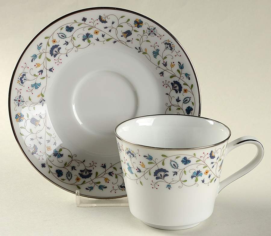 Floris Flat Cup & Saucer Set by Noritake-1